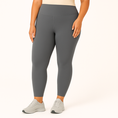 Yoga-Leggings mit hohem Bund für Damen – schweißableitende und dehnbare Sportbekleidung in Grau