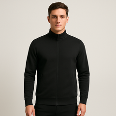 Caleb Eleganter Stretch-Cardigan in Schwarz