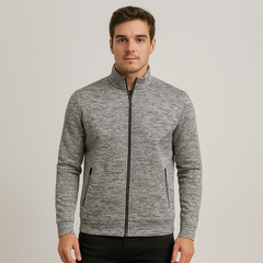 Caleb Eleganter Stretch-Cardigan in Hellgrau