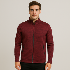 Caleb Eleganter Stretch-Cardigan in Karmesinrot