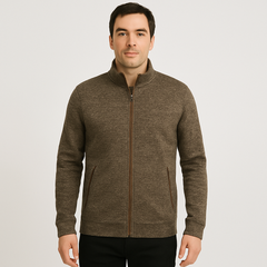 Caleb Eleganter Stretch-Cardigan in Kaffee