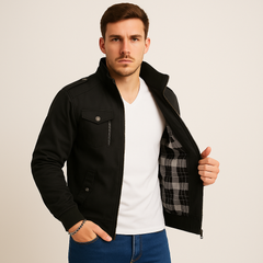 Connor Herren Cargojacke – Fleecegefütterter Outdoormantel in Schwarz