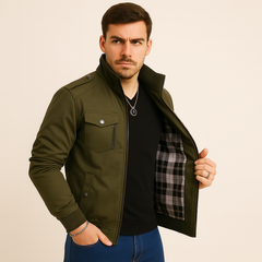 Connor Herren Cargojacke – Fleecegefütterter Outdoormantel in Armygrün