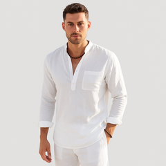 Lendon - Elegantes Leinenhemd für Herren - Sommer Chic in Weiß