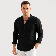 Lendon - Elegantes Leinenhemd für Herren - Sommer Chic in Schwarz