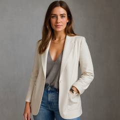 Damen Longblazer – Eleganter Blazer für Stilvolle Outfits in Weiß