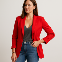 Damen Longblazer – Eleganter Blazer für Stilvolle Outfits in Rot