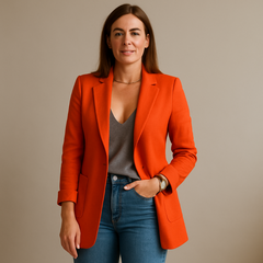 Damen Longblazer – Eleganter Blazer für Stilvolle Outfits in Orange