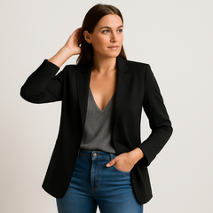 Damen Longblazer – Eleganter Blazer für Stilvolle Outfits in Schwarz