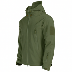 Herrenjacke mit Kapuze – Militärjacke für Outdoor-Aktivitäten in Militärgrün