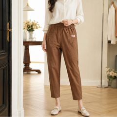 Marelise™ Hose Mit Großen Taschen und Verstellbarem Bund in Kaffeebraun