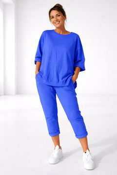 Nessa - federleichtes Loungewear-Set in Marineblau