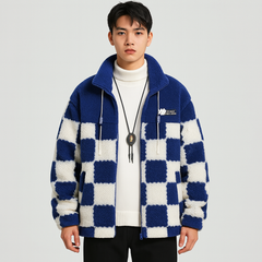 Magnus | Unisex-Wintermantel aus Lammwolle mit Fleecefutter in Blau