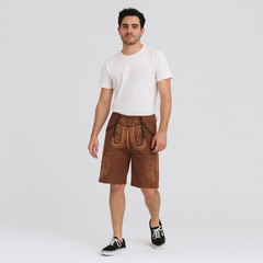 Kurze Wildbock Lederhose Hein in Braun
