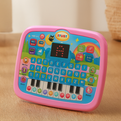 Lern-Tablet für Kinder – Buchstaben, Zahlen, Geräusche & Klaviertasten in Rosa