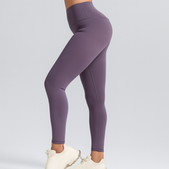 Damen Yoga Leggings mit Hohem Bund – Bauchkontrolle & Stretch Passform für Yoga & Pilates in Lila