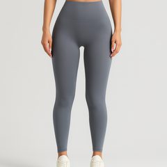 Damen Yoga Leggings mit Hohem Bund – Bauchkontrolle & Stretch Passform für Yoga & Pilates in Grau