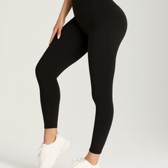 Damen Yoga Leggings mit Hohem Bund – Bauchkontrolle & Stretch Passform für Yoga & Pilates in Schwarz
