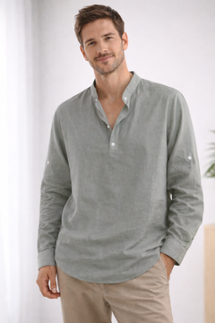 Emil | Herren Elegantes Kragen Hemd in Grau