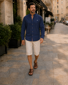 Theresa | Traditionelle Trachtenbluse in Navy Blau