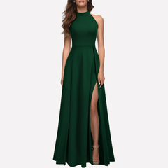 Dominique | Damen Formelles Abend Maxikleid mit Seitenschlitz in Grün