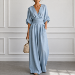 Olyara - Maßgeschneiderter Jumpsuit in Hellblau