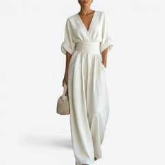 Olyara - Maßgeschneiderter Jumpsuit in Weiß
