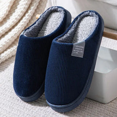 Herren/Frauen Winterpantoffeln aus Baumwolle in Marineblau