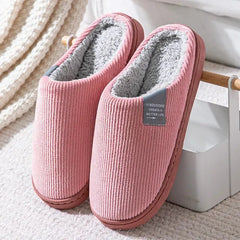 Herren/Frauen Winterpantoffeln aus Baumwolle in Rosa