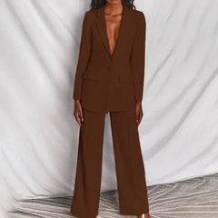 Morgana - chic blazer & hose set in Kaffee