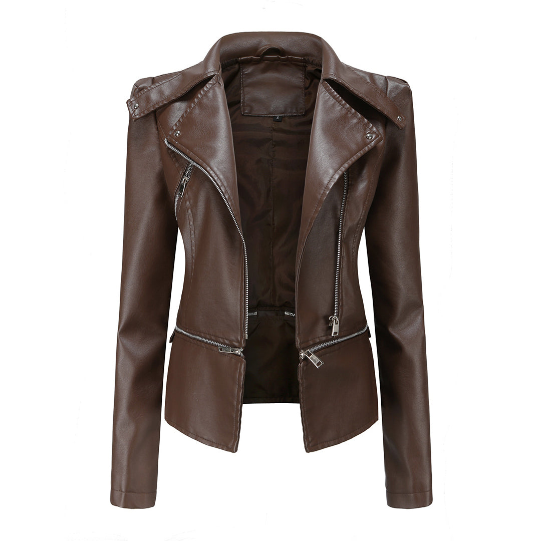 Schlanke Passform Bikerjacke für Damen | Lässig