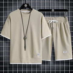 Cole | Waffelstrick Freizeit- & Sportset in Khaki