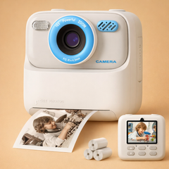 SnapJoy | Bunte Sofortbildkamera für Kinder mit HD-Selfie-Funktion in Weiß