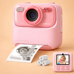 SnapJoy | Bunte Sofortbildkamera für Kinder mit HD-Selfie-Funktion in Rosa