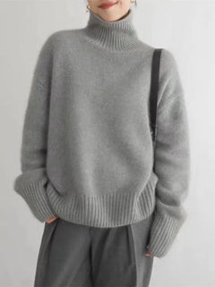 Dionella - Strickpullover - Rollkragen in Grau