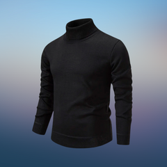 Samuel - Rollkragenpullover aus Seidenwolle in Schwarz