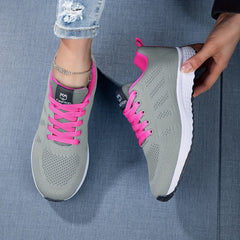 Bequeme Damensneaker mit atmungsaktivem Design in Grau
