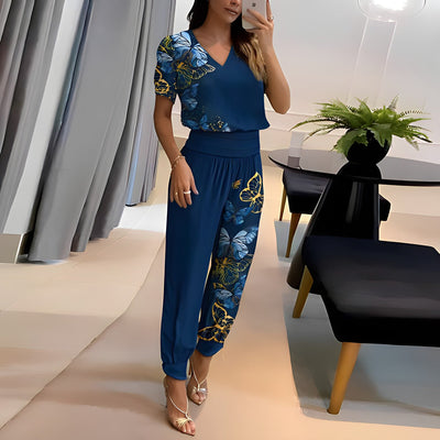 Alexandra – Luxus-Set für Damen – Bluse mit V-Ausschnitt und Hose