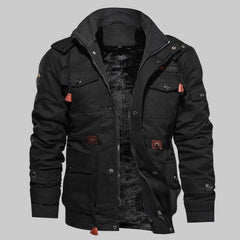 Jason | Herren Gefütterte Taschen Jacke in Schwarz