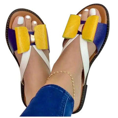 Regina® | Moderne, süße Damen-Schmetterlingsknoten-Sandalen zum Hineinschlüpfen in Gelb