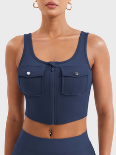 Vexoro | Atmungsaktives Tanktop Damen für Sommer Fitness in Blau