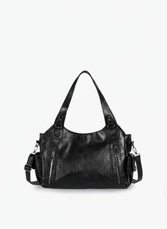 Dakota Schultertasche | Elegante & Praktische Tasche aus Veganem PU-Leder in Schwarz