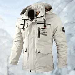 Wind- und wasserdichte Outdoor-Jacke für Herren - Bequem und funktional in Weiß