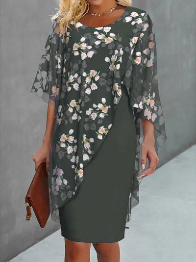 Dörthe - Sommerkleid Mit Blumenmuster Und Überwurf Für Damen
