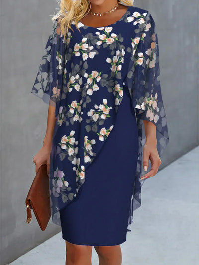 Dörthe - Sommerkleid Mit Blumenmuster Und Überwurf Für Damen