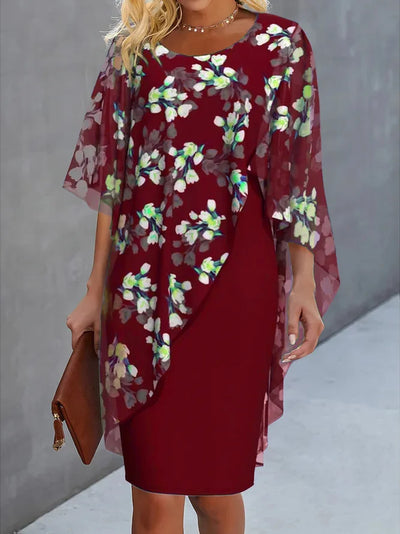Dörthe - Sommerkleid Mit Blumenmuster Und Überwurf Für Damen