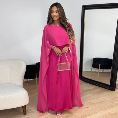 Dajana - Elegantes Damenkleid Mit Cape Ärmeln