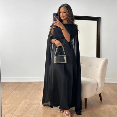 Dajana - Elegantes Damenkleid Mit Cape Ärmeln