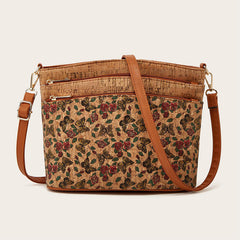 Damen-Schultertasche im Ethno-Stil aus PU-Leder in Braun 1