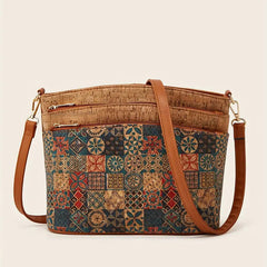 Damen-Schultertasche im Ethno-Stil aus PU-Leder in Braun 3